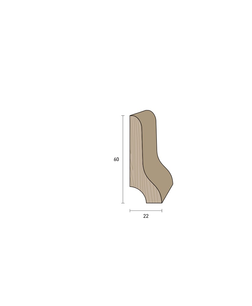 Massiccio 60x22 mm. (€/ML) Tipo Milano