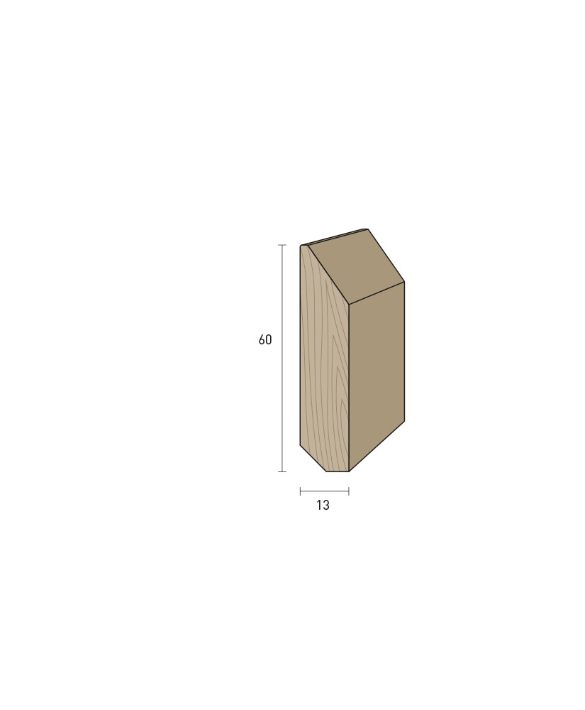 Massiccio 60x13 mm. (€/ML) Sagomato (Caravaggio)