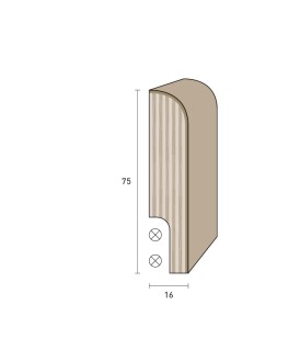 Impiallacciato 75x16 mm. (€/ML) Passafilo Becco di Civetta