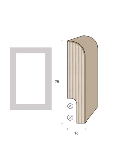 Impiallacciato 75x16 mm. (€/ML) Passafilo Becco di Civetta